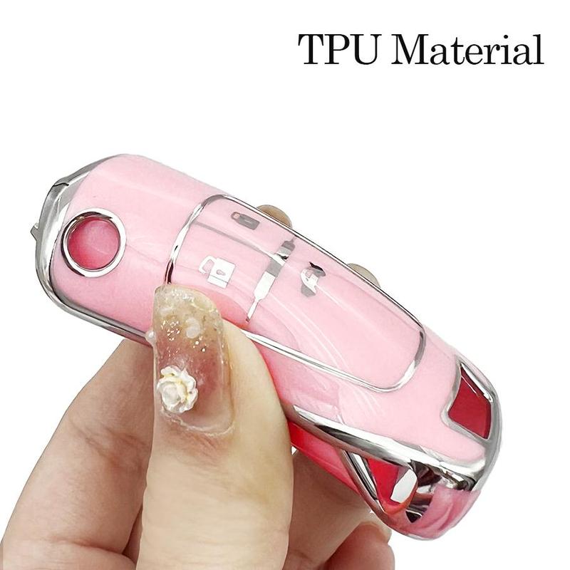 Car Key Case with Faux Pearl Chain & Rhinestone Animal Pendant, Tpu Keychain for Chevrolet, SAILMALIBU, CRUZE, CAPTIVA, EPICA, Malibu, CAVALIER, Cruze, TRACKER 4