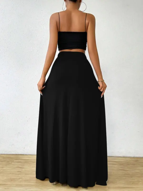 Women's Plain Tie Long Skirt, Elegant Fashion Casual High Waist Skirt for Daily Outdoor Wear, Ladies Bottoms for All Seasons 3