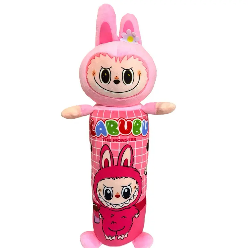 Boneka Guling Labubu The Monsters Macaroon Ukuran 50cm bahan lembut Dolls Toys 5