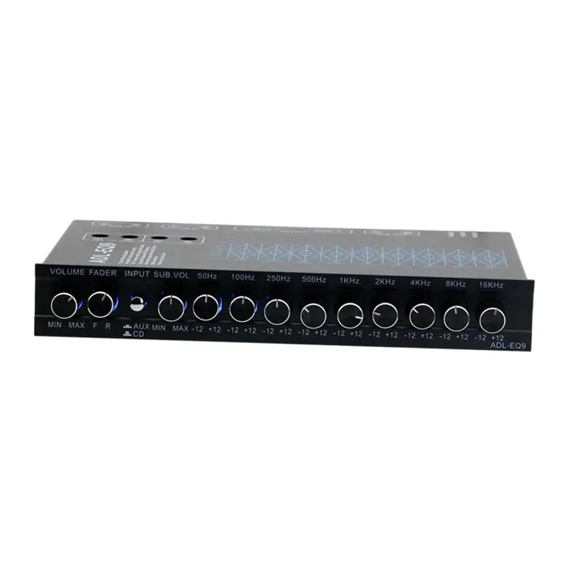 9 Band Equalizer Car Audio Equalizer Metal Subwoofer Output Front Rear + sub Output 8