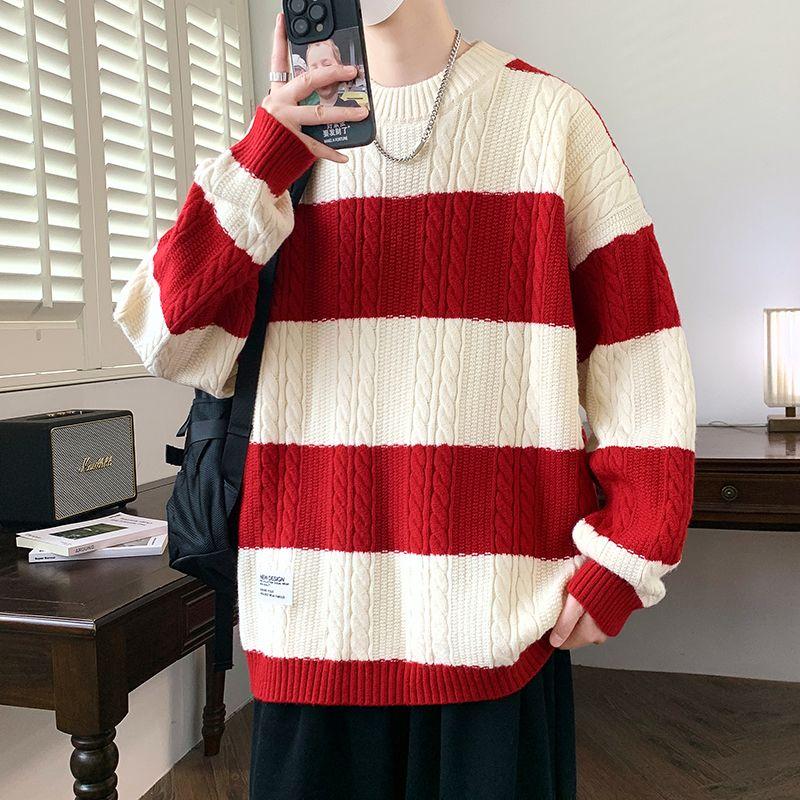 Áo Len Dệt Kim, Mềm Mại Và Mềm Mại, Chất Liệu Cashmere, Cổ Tròn, Thích Hợp Cho Mùa Đông, Thời Trang Trẻ Trung Mới, Dáng Rộng Vừa Vặn, Lý Tưởng Cho Học Sinh, Áo Len Giữ Nhiệt, Dành Cho Nam Giới 0