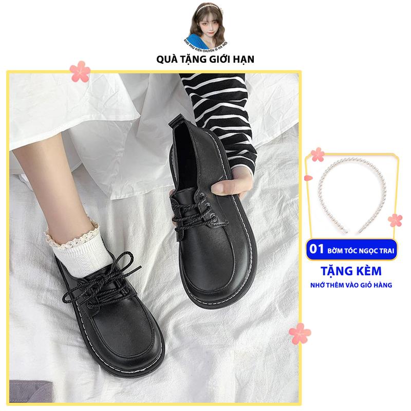 Giày uzzang oxford doctor nữ, giày bánh mì BT41 siêu xinh c2 0