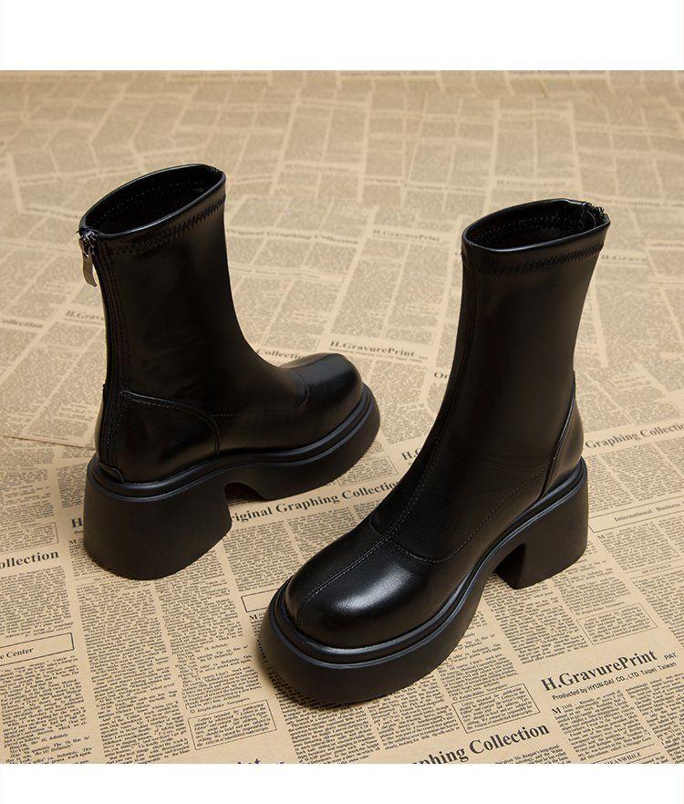 Product Introduction of Platform Martin Boots for Women, New Hot Style for Spring and Autumn, High Heel Ankle Boots, Korean Style Short Boots for Women 21