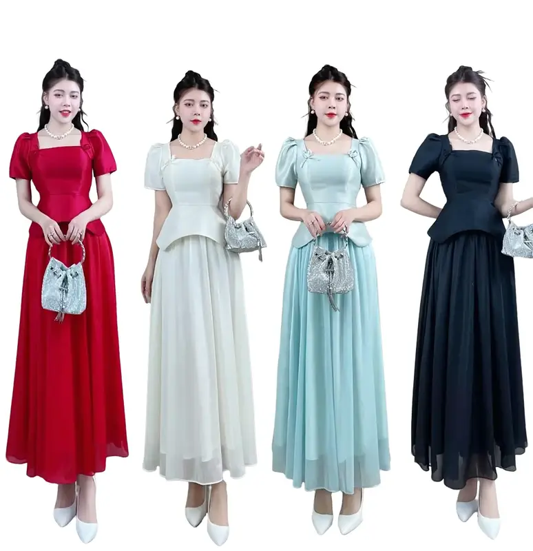 Váy Thiết Kế VQLADY D30 Nữ  Đầm thiết kế phù hợp đi chơi và đi dự tiệc Dress Women Voi Voan Kem 0