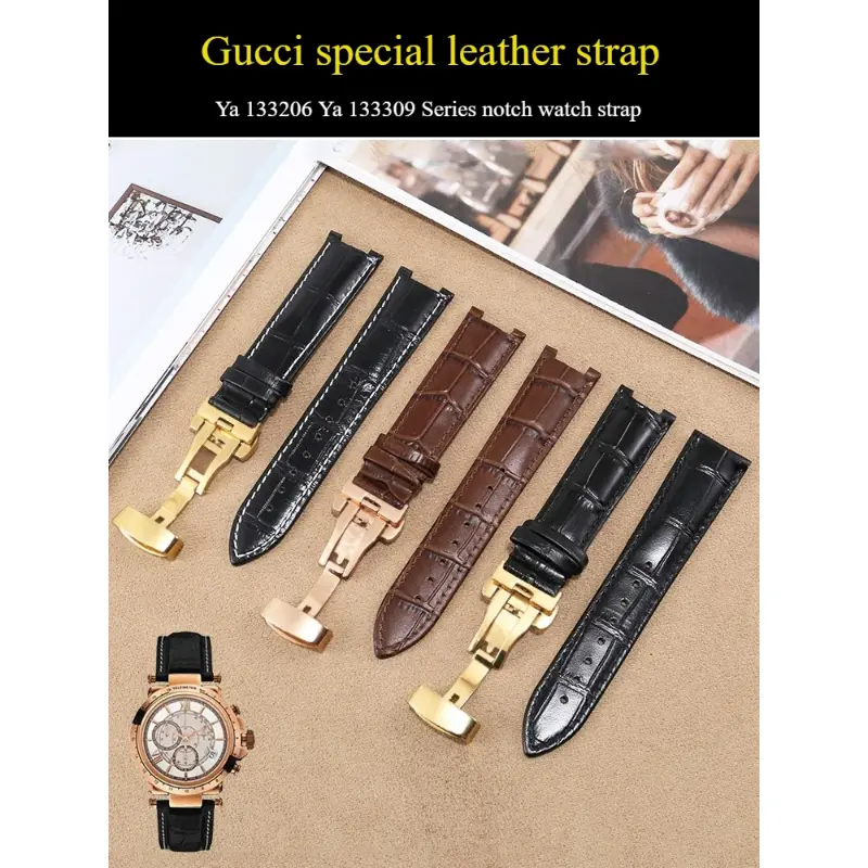Leather Watch Strap Fits YA133206 YA133309 Guess Notched Strap Male 20mm