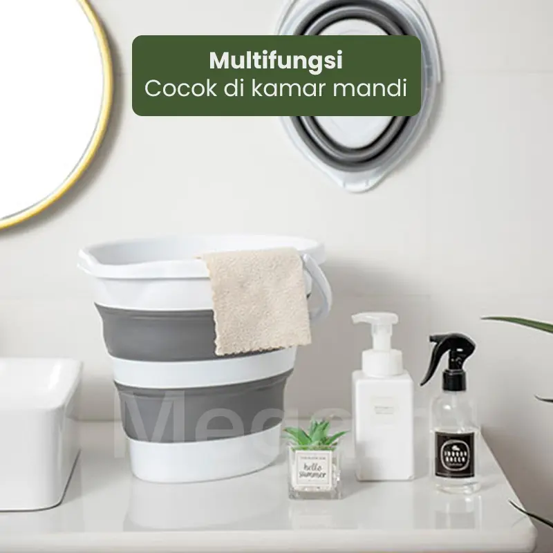 Megam Ember Lipat Portable 5L 10L Ember Kamar Mandi Keranjang Lipat Baju Laundry Ember Lipat Pancing Travel  Ember Pel Plastik Lipat Baskom Wadah Serbaguna Water Bucket Foldable Collapsible HSB683 5