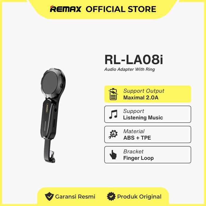 Gambar Remax RL-LA08i Adapter Audio Dual iPh dengan Loop Jari untuk Game Output 2A Material ABS+TPE Dengan Indikator - Original dari RemaxIndonesiaOfficial Kota Administrasi Jakarta Barat Tokopedia