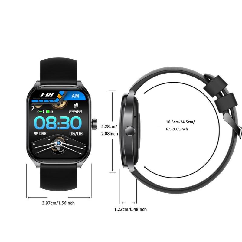 Multifunctional Smart Watch with 1 Count Silicone Band, Fashion Digital Watch with Heart Rate Monitoring, Smart Sports Watch for Women & Men 2