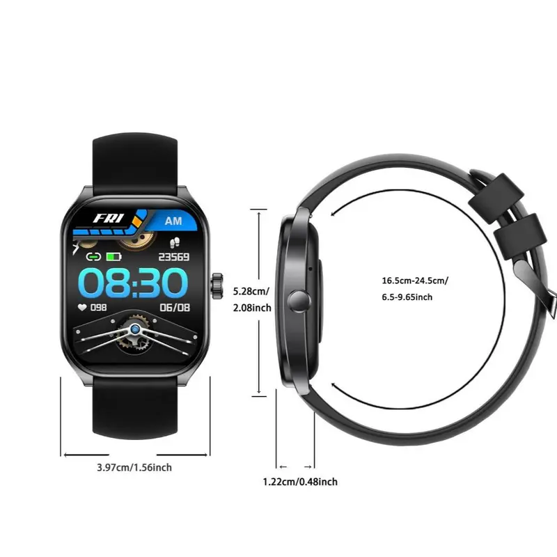 Multifunctional Smart Watch with 1 Count Silicone Band, Fashion Digital Watch with Heart Rate Monitoring, Smart Sports Watch for Women & Men 1