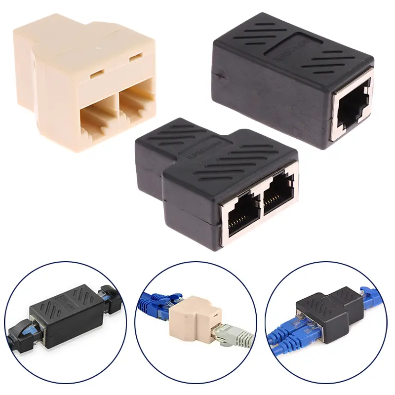 Đầu Nối RJ45 1 Đến 2 Chiều, Cáp Ethernet LAN, Bộ Chia Mạng, Bộ Ghép Nối, Bộ Chuyển Đổi Mở Rộng Giao Diện RJ45 Cat5 / Cate6