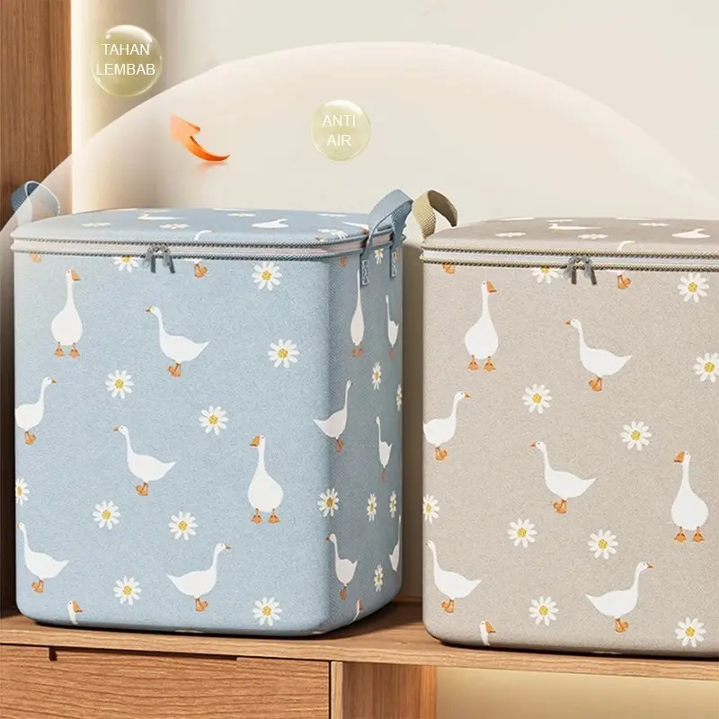 BLB Storage Box Organizer Container Selimut Keranjang Pakaian Dengan Tutup Resleting Serbaguna 6