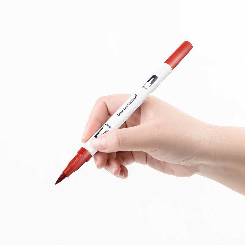 1 Set Dual Tip Marker Pen, Watercolor Marker Pen with 60 Colors, Art Pen For Calligraphy Painting Sketch 7
