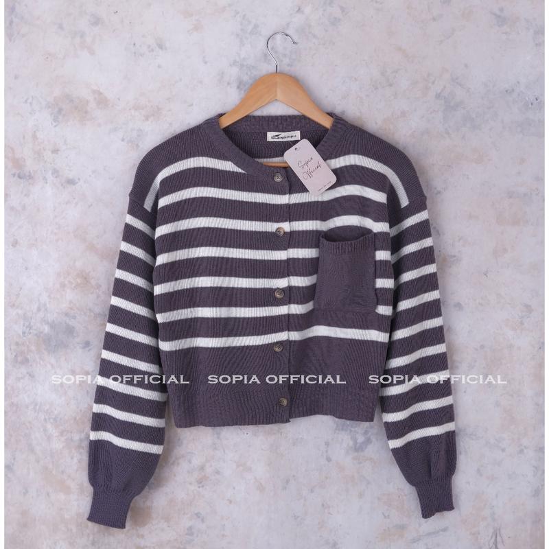 Elrumi Cardigan Knit - Kardigan Rajut Wanita Knitwear Atasan 2