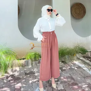 Dhijab - KULOT CRINKLE ATIKA - Celana Panjang Wanita Karet Melar