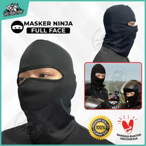 Masker Ninja Full Face Sarung Kepala Polos Pelindung Anti Debu Alat Penutup Wajah Kepala Cocok Untuk Berkendara Motor - DISTRIBUTHOR