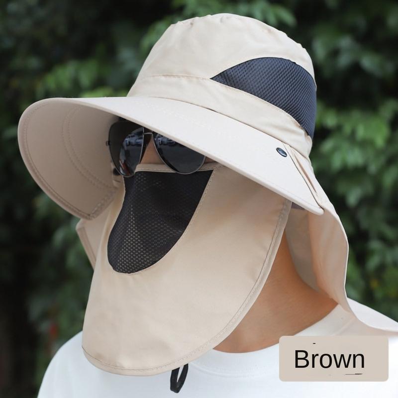 Fashion 360 Degrees Protection Sun Hat Anti-UV Sunscreen and Shading Agricultural Work Hat Removable Face Mask Protect Neck Fishing Cap Summer 4