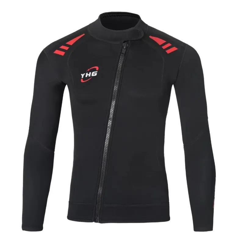 1.5mm-3mm Neoprene Wetsuit Top - Short Sleeve Front Zip Jacket For Men & Women