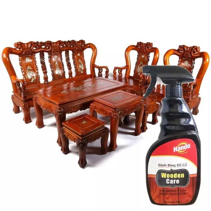Product Introduction of Xịt đánh bóng đồ gỗ bảo dưỡng làm sạch xóa vết xước khôi phục độ mới ban đầu hando 600ml 1