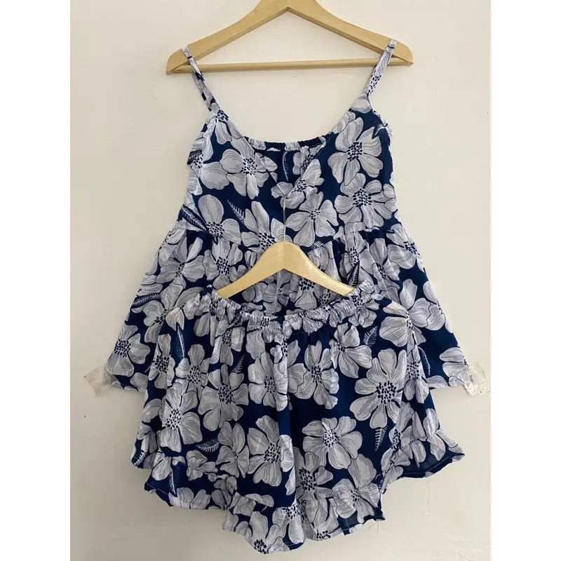 SET TANKTOP PENDEK JUMBO MUAT 30-100KG Rayon adem 1