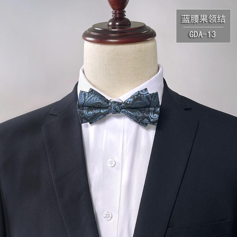Product Introduction of New Bow Tie Men's Solid Color Bridegroom High Density 1200 Needle Silk Bow Tie Flower Business Formal Wear 14