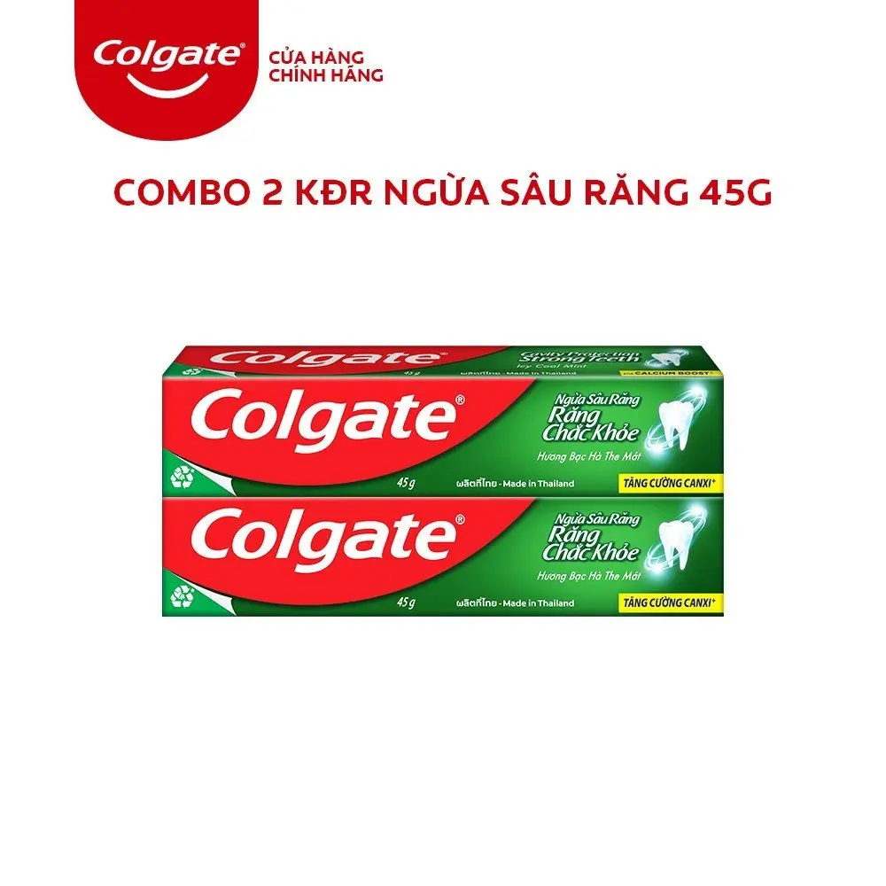 [HB gift] Bộ 2 Kem đánh răng Colgate ngừa sâu răng răng chắc khỏe 45g/tuýp