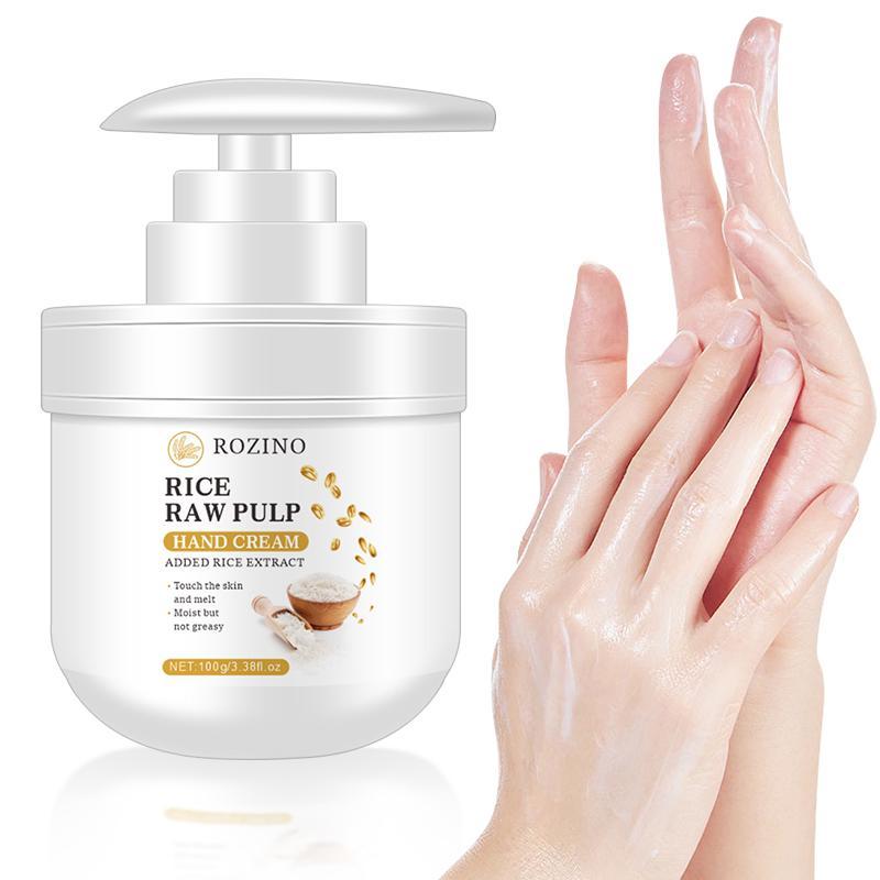Product Introduction of Rice Raw Pulp Extract Hand Cream, Moisturizing & Soothing Skin Care Cream for Women & Men, Hand Care Product, Christmas Gift 12
