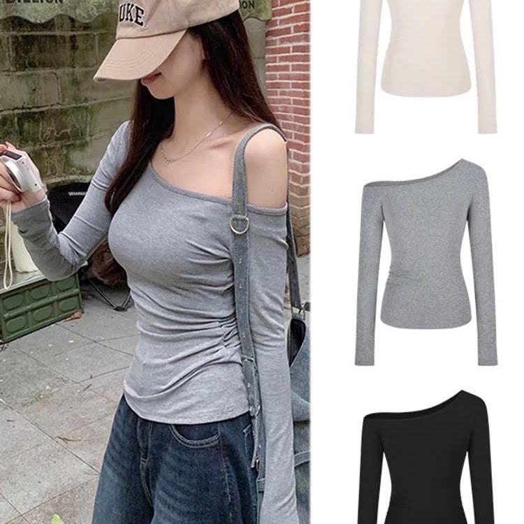 XẢ KHO Áo lệch vai kiểu tay dài siêu quyến rũ THUN TĂM