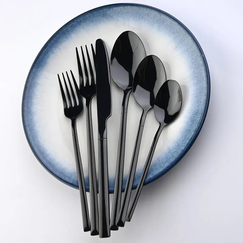 Stainless Steel Cutlery Set (24pcs/set), Including Knives, Forks & Spoons, Tableware Set for Home Kitchen Dining Room, Utensils, Kitchenware 8