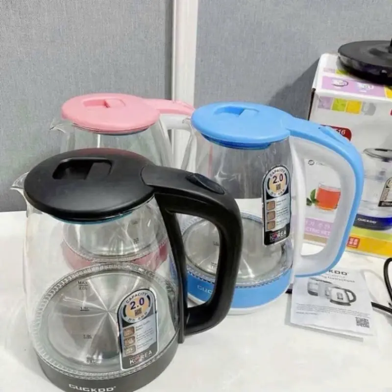 Ấm Siêu Tốc Thủy Tinh GUGKDD 2.0L Cao Cấp Công Suất 1300W, Thủy Tinh Trong Suốt Cường Lực Đèn Led Tự Ngắt Khi Sôi 4