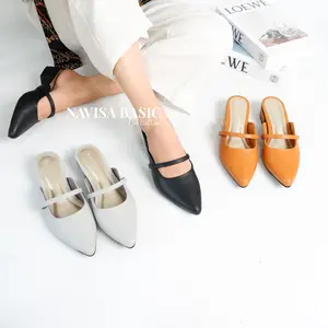 Mules Wanita Heels / Hak 3 Cm Navisa Basic Collection Shoes Kasual fleksibel elegan