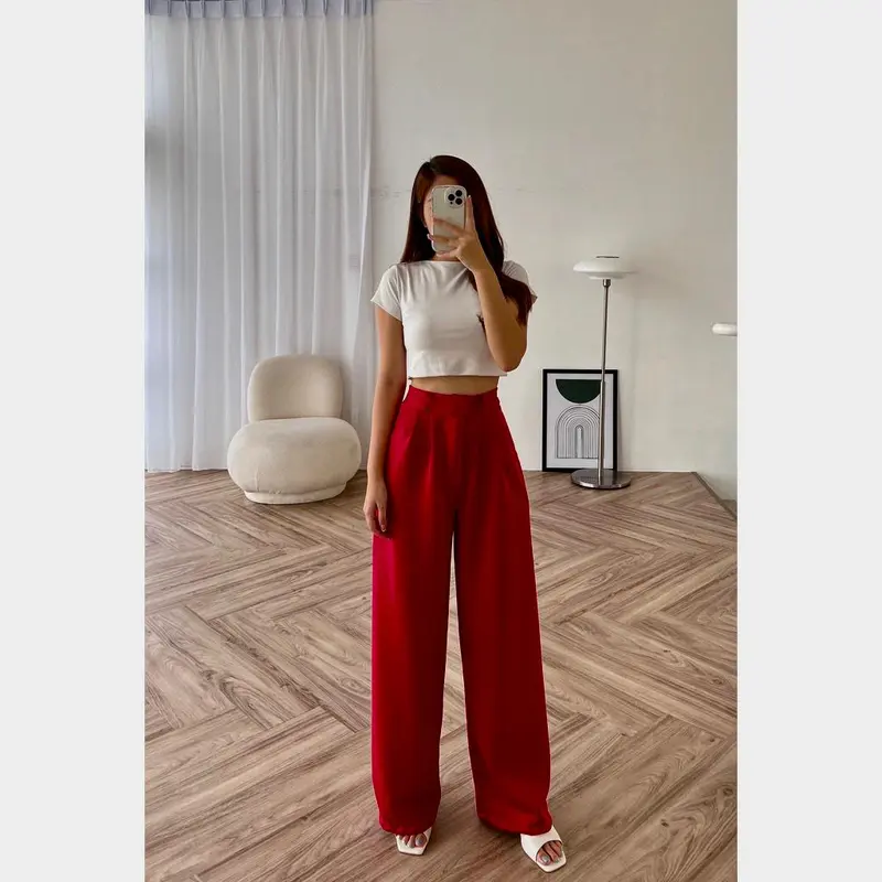 celana Kulot wanita korea style Kancing 4