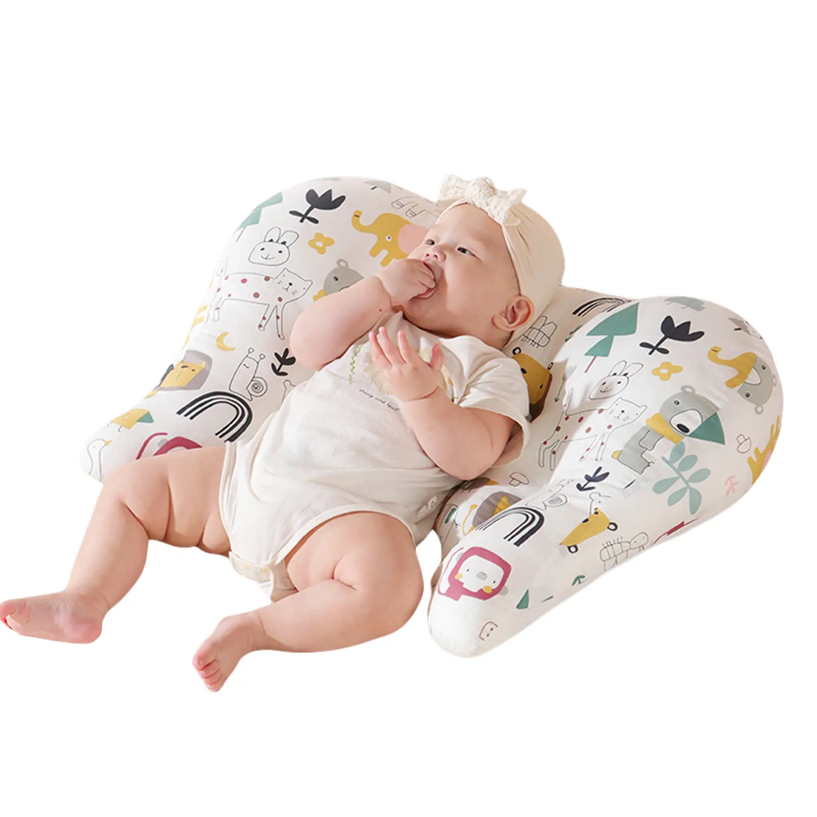 Baby Nursing Pillows for Breastfeeding, Multifunctional Soft Lounger Pillow for Feeding Sitting Head Support Pillow