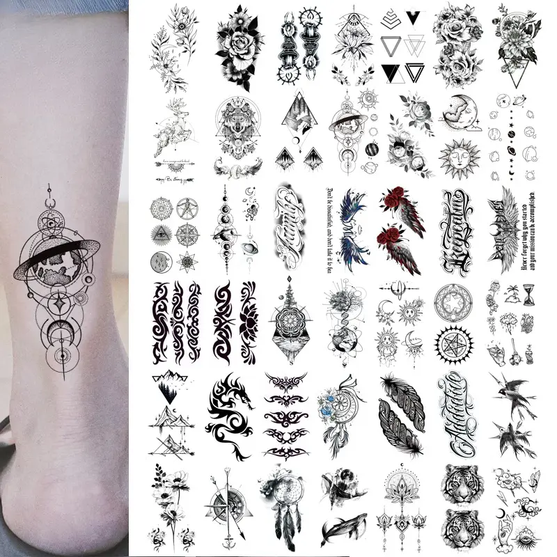 Modern Minimalist New Fresh Waterproof Long-lasting Transfer Tattoo Stickers Personalized Trend Customizable