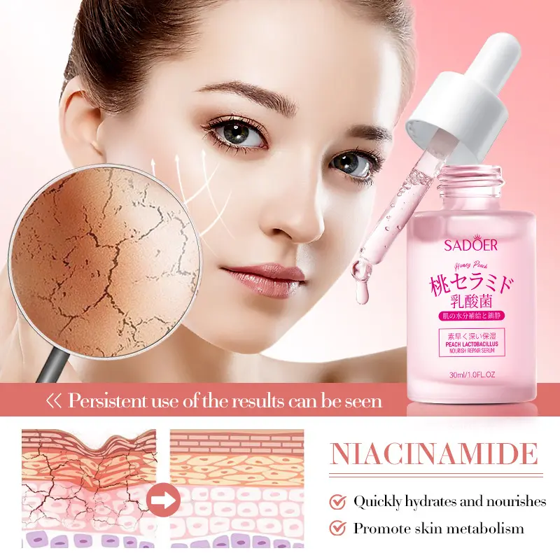 SADOER Peach Lactic Acid Bacteria Nourishing Essence Moisturizing Skin Serum
