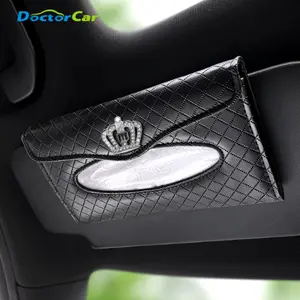 Tempat Tisu Kotak Tisu Mobil Gantung Magnetik Klip Sunvisor Mahkota Berlian