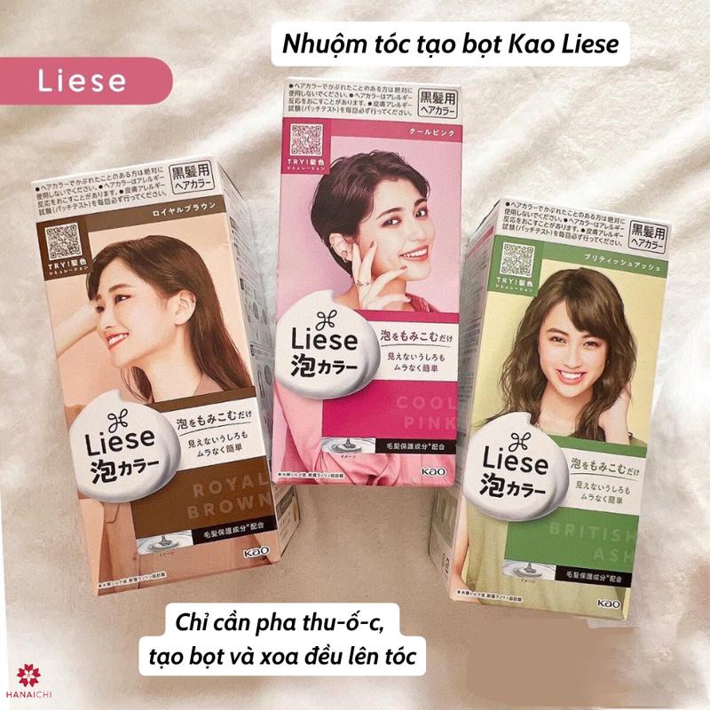 Nhuộm Tóc Tạo Bọt Kao Liese Nhật Bản Với Bảng Màu Cực Thời Trang Đổi Màu Tóc