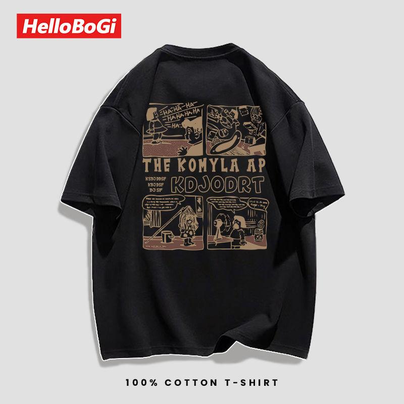 Áo Thun Cotton Ngắn Tay Cho Nữ, Trang Phục Mùa Hè In Hình Truyện Tranh, Ngoại Cỡ, Dáng Rộng, Cho Cặp Đôi 3