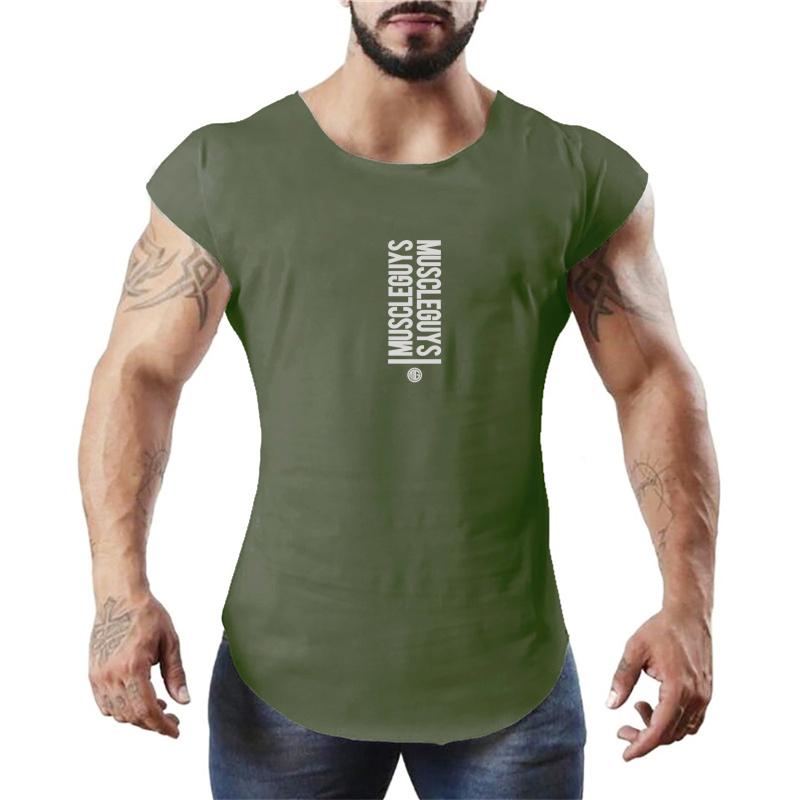 Product Introduction of Gym Fitness Casual Breathable Muscle Workout Slim Fit Arc Hem Tank Tops Summer Cotton Moisture Wicking Breathable Cool Clothing 9