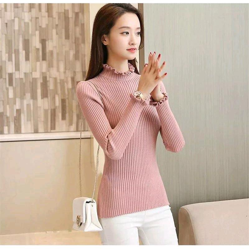 Sweater Turtleneck Rajut / Atasan Kriwil Rajut / Kerah Tinggi 6