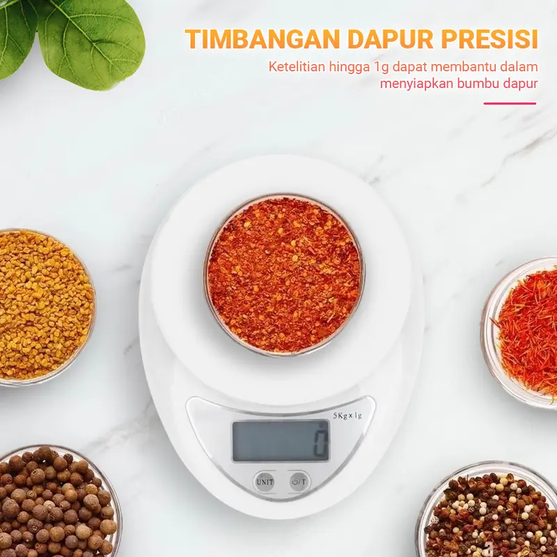 Timbangan Dapur Digital Finito 5KG Menimbang Kue Bumbu Mangkok Kitchen Scale (Free Baterai) Kitchenware 2