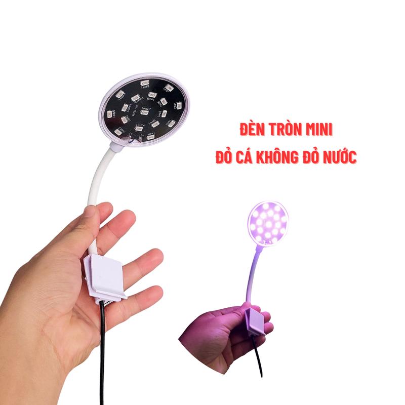 Đèn bể cá mini tròn kẹp bể cá mini thủy sinh