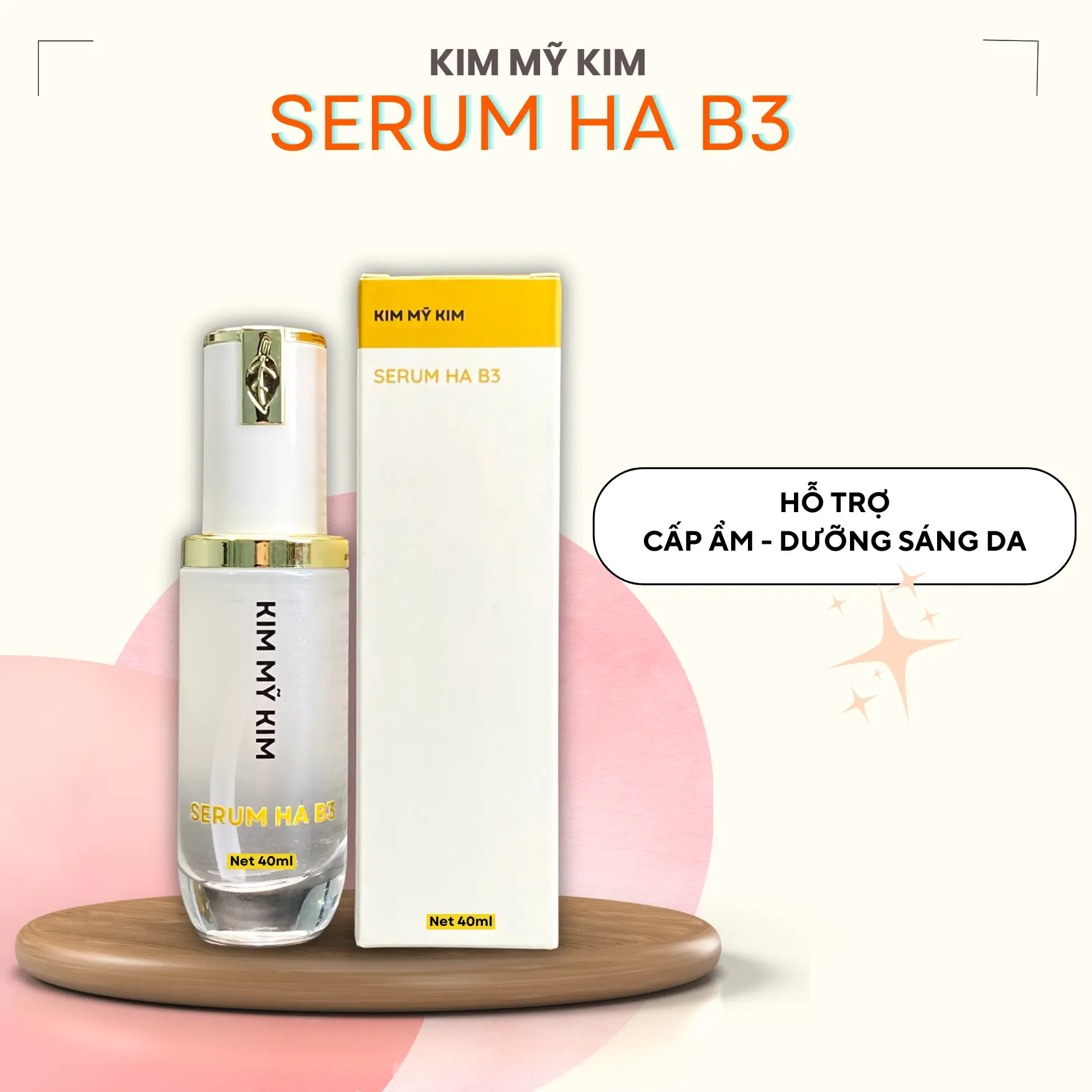 SERUM HA B3 - Kim Mỹ Kim - Net 40ml Women Làm Đẹp Da Nữ Skincare Dưỡng Ẩm Da Cấp Ẩm Chăm Sóc Da