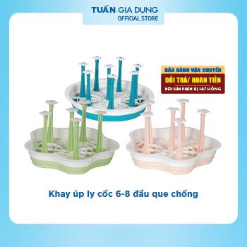 Khay úp Ly cốc nhựa, giá úp bình sữa Việt Nhật 1318 (6 cây) - 1319 (8 cây)