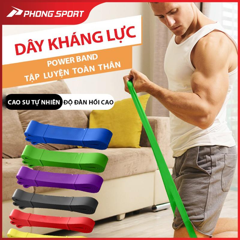 Dây cao su kháng lực tập gym powerband Phongsport đàn hồi cao su tập tay chân mông vai đùi nam nữ - DKL02