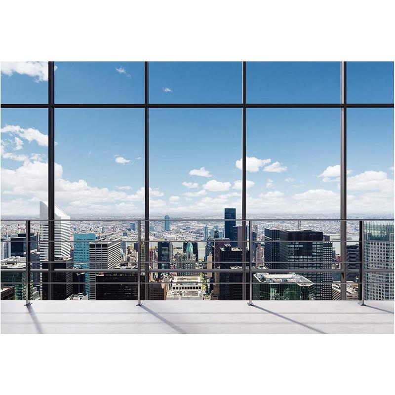 7X5FT Office Backdrop for Video Conference Backdrop with Window ...