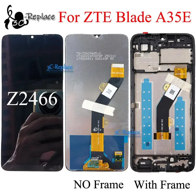 Black 6.52 Inch for ZTE Blade A35E Z2466 LCD Display Touch Screen