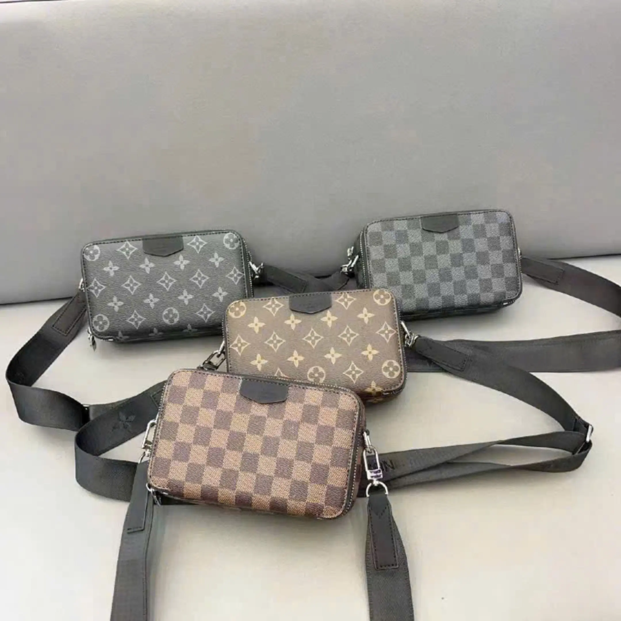 Túi đeo chéo nam da cao cấp 2 ngăn. (Full box nguyên seal) size ngang 18cm