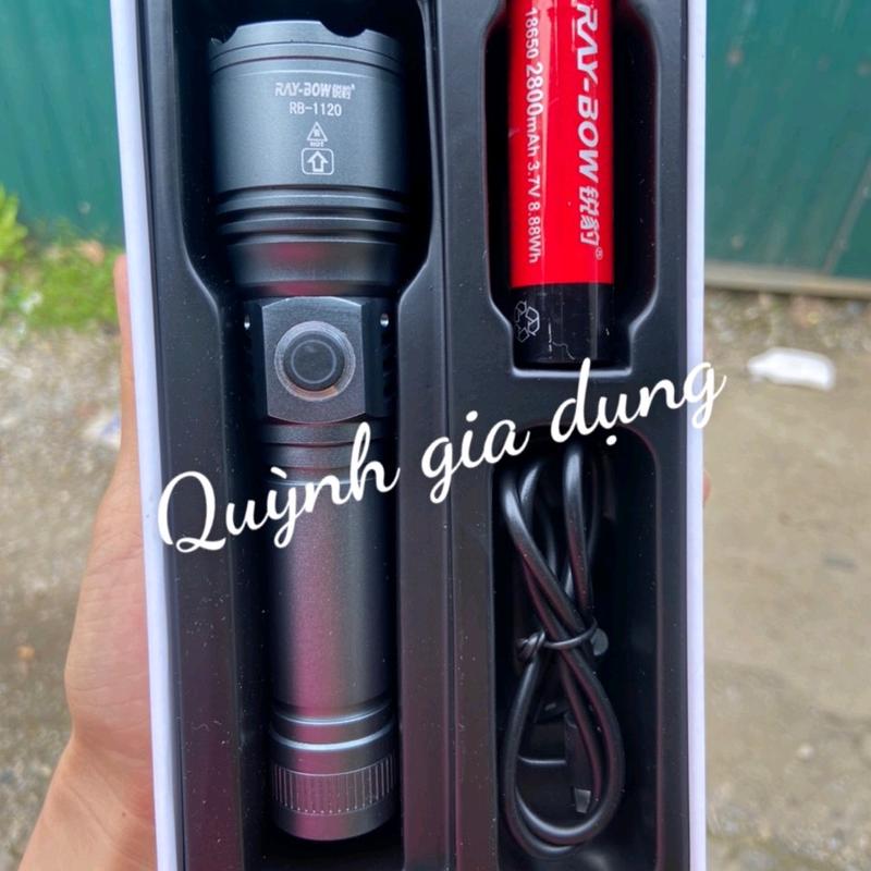  Đèn pin ray bow 1120 cầm tay chiếu xa vỏ nhôm có tỏa nhiệt khi nóng plastic chạy bằng pin 