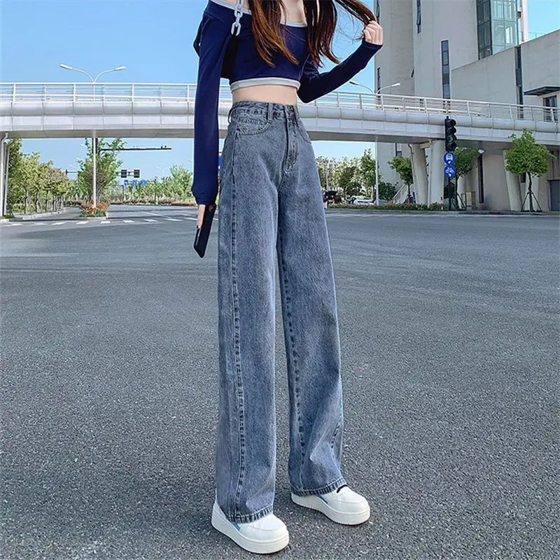 quần jeans nữ Quần Jean Ống Rộng Cạp Cao Phong Cách Cổ Điển Dành Cho Nữ, Hàng Mới Về Năm áo khoác nữ 2025 mẫu mới, Quần Thẳng Lau Nhà Dáng Rộng Bó Sát Nhỏ Thích Hợp Cho Mùa Hè Pants Women Lưng Cao