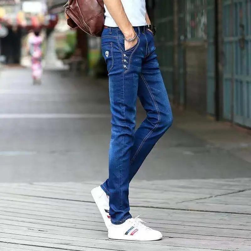 Product Introduction of Men's casual printed casual slim fit jeans stretch skinny denim pencil pants slim fit jeans 4